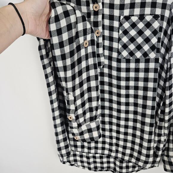Matilda Jane Joanna Gaines Black White Gingham Check Fall Button Top Medium - Picture 7 of 11